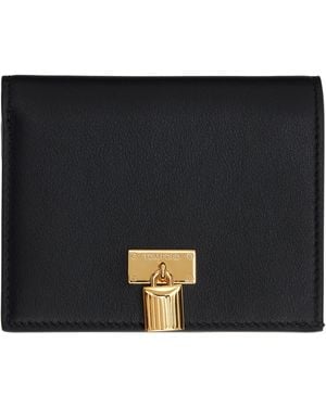 Tom Ford Grain Leather Padlock Compact Wallet - Black