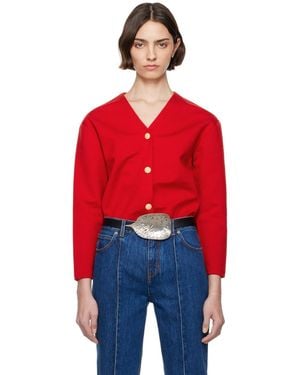 Bally V-Neck Cardigan - Red