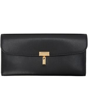 TOTEME T-Lock Leather Wallet - Black