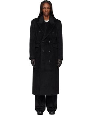 Tonywack Wool & Alpaca Fitted Double-Breasted Maxi Coat - Black