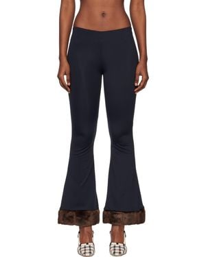 Conner Ives ブラック Faux Mink-Trimmed ラウンジパンツ