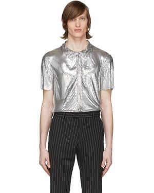 Rabanne Silver Mesh Polo Shirt - Metallic