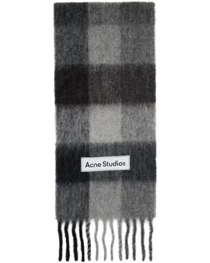 Acne Studios Mohair Checked Scarf - Black