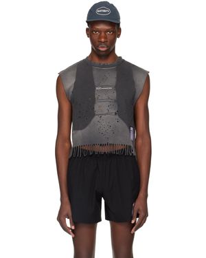 Satisfy Débardeur noir à frange