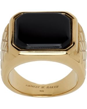Ernest W. Baker Quilted Stone Ring - Metallic