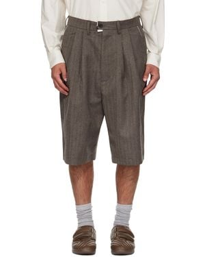 Camiel Fortgens Short De Complet Ajusté Brun - Gris