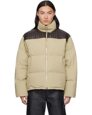 Bottega Veneta トープ フロスト ポプリン パファージャケット - ナチュラル
