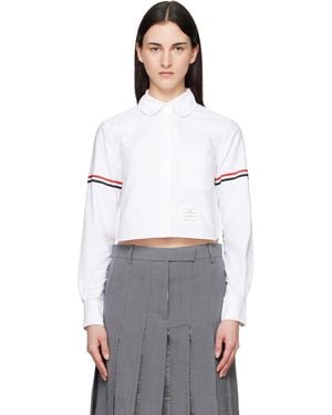 Thom Browne Armband Cropped Oxford Shirt - White