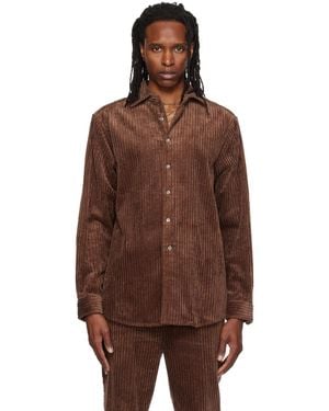 SOSHIOTSUKI Heavy Wale Dress Shirt - Brown