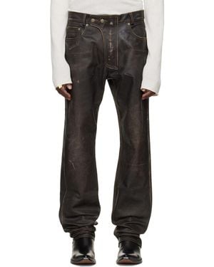 424 Moto Leather Pants - Black