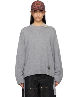 Ganni グレー Future Mixed Wool オーバーサイズ セーター