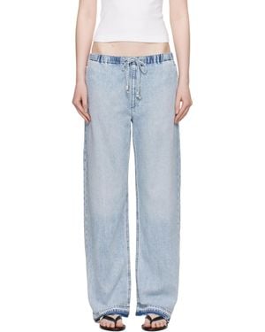 Rag & Bone ブルー Featherweight Logan Beach ワイドレッグジーンズ - ブラック