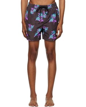 Ksubi Brown Low Res Swim Shorts - Blue