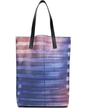 Jean Paul Gaultier Coated Canvas Printed Air Tote - Purple
