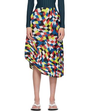 Pleats Please Issey Miyake Dancing Square Midi Skirt - Black