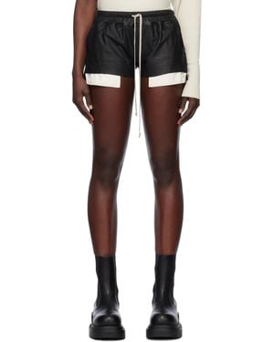 【Rick Owens】 Fog Boxer レザーショートパンツ 黒 Rick Owens Fog Boxer Shorts in Black | Lyst