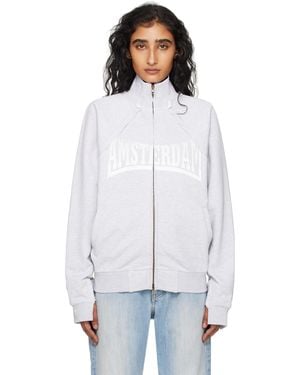 Vetements グレー Patched ジップアップジャケット - ホワイト