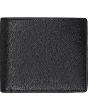 HUGO Leather Bifold Wallet - Black