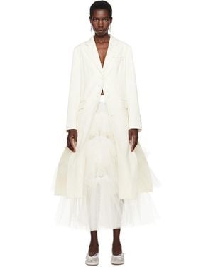 Simone Rocha Ssense Exclusive Bridal Capsule Cut-Out Bow Detail Coat - White