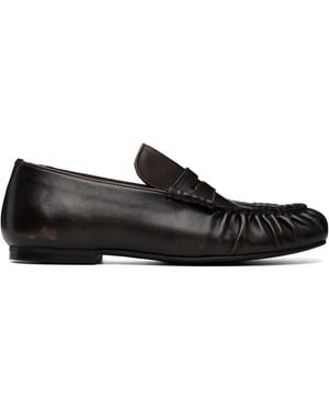 Alohas Aven Vintage Effect Leather Loafers - Black