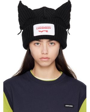 Charles Jeffrey ブラック Chunky Ears ビーニー - ブルー