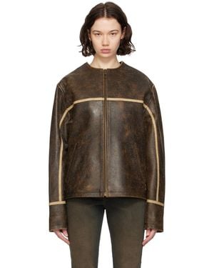 Guess Crackle Leather Jacket - Black