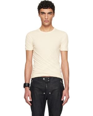 Rick Owens オフホワイト Hollywood Double 半袖Tシャツ - ブラック