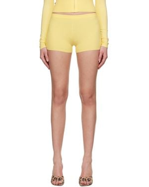 Miaou Knit Booty Shorts - Yellow