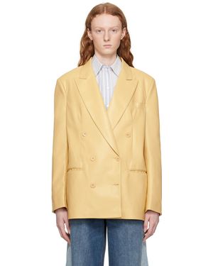 Stella McCartney Veston surdimensionné jaune en cuir synthétique - Orange