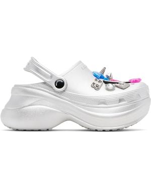 Balenciaga Silver Crocs Edition Jibbitz Mules - Black