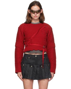 ANDERSSON BELL Pull Nora Rouge À Sangle De Style Harnais