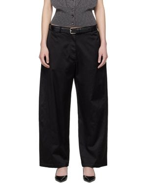 Cordera Satin Straight Pants - Black