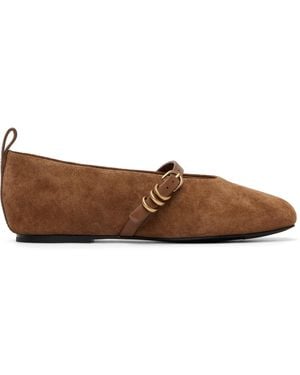Rag & Bone Tan Spire Suede Mary Jane Flats - Black