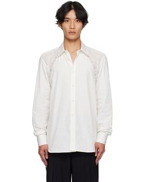 McQueen ホワイト レース ハーネス シャツ