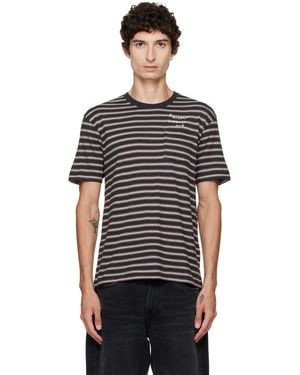 Stockholm Surfboard Club Striped T-Shirt - Black