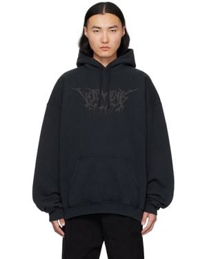 Vetements ブラック Drip Metal オーバーサイズ フーディ