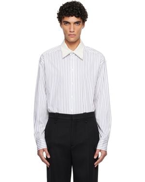 Lanvin Oversized Striped Cotton Poplin Shirt - White