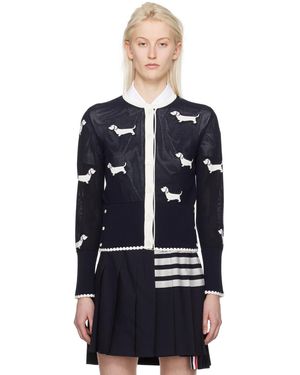 Thom Browne Thom E ネイビー Hector カーディガン - ブラック