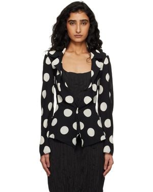 Junya Watanabe Off- Printed Georgette Blazer - Black