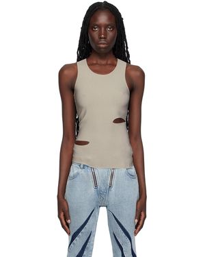 Dion Lee Grey Slit Tank Top - Black