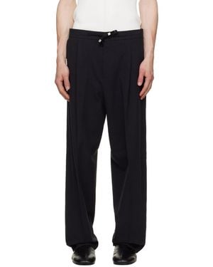 HUGO Modern-Fit Seersucker Trousers - Black