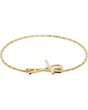 Ami Paris ゴールド Ami De Coeur ブラス チェーンブレスレット - ブラック