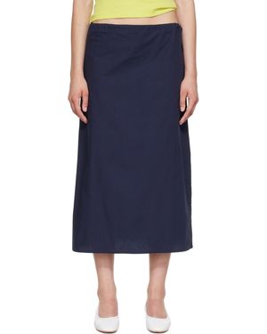 Brooke Callahan Jupe Droite Longue Bleu Marine