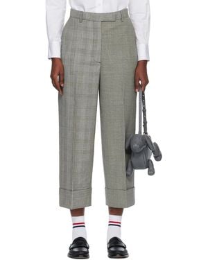 Thom Browne High Waisted Straight Leg Pants - Gray