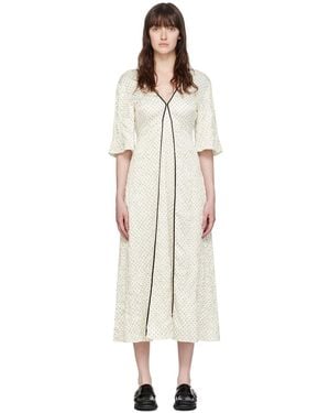Ganni Off- Polka Dot Maxi Dress - Black