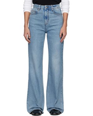 Ami Paris Jean Évasé Bleu En Coton