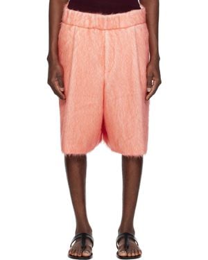 Dries Van Noten Pleated Shag-Knit Shorts - Multicolor