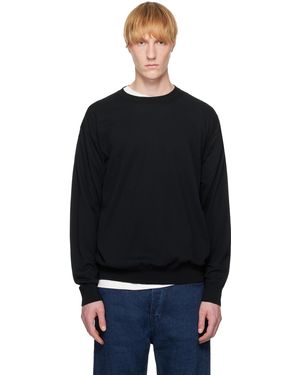 AURALEE Super High Gauge Cotton Knit Jumper - Black