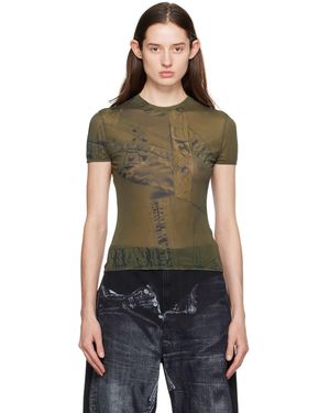 Blumarine Green Printed T-shirt - Black