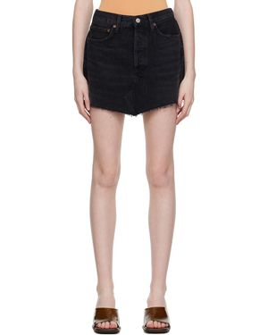 Agolde Ae Parker Denim Miniskirt - Black